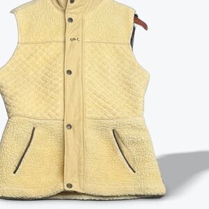 Rare Kyra K Zig Zag Sherpa Lined Equestrian Jacket Vest Premium Trim Women Small